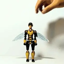 GIF-210515_231602.gif STL file Flexi Action Figure: Wasp Performance (Avengers 1/6)・3D printer design to download