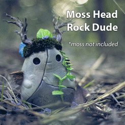 mosshead_rock_dude.gif STL file MossHead Rock Dude・3D printer design to download