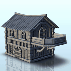 GIF-B09.gif Fichier STL Maison médiévale avec grande terrasse à l'étage suspendu (9) - Alkemy Seigneur des Anneaux Guerre de la Rose Saga du Guerrier・Design pour impression 3D à télécharger, Hartolia-Miniatures