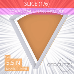 1-6_Of_Pie~5.5in.gif 3D file Slice (1∕6) of Pie Cookie Cutter 5.5in / 14cm・3D print design to download