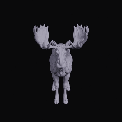 Large Antlered Bull Moose Figurine