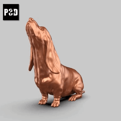 00T.gif Download STL file Basset Hound Pose 02 • Design to 3D print, peternak3d