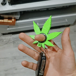 VID20220918233608-1.gif STL-Datei Marihuana Leaf Spinner Schlüsselanhänger Cannabis No Bearing・Design für den 3D-Druck zum Herunterladen