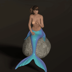 mermaid.gif 3MF-Datei Meerjungfrau kostenlos・3D-druckbares Design zum herunterladen