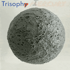 MERCURY.gif Файл STL MERCURY High relief planet plus stand - Touchable planet 3D map・3D-печатная модель для загрузки, Trisophy