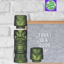 BOTE CONTENEDOR WEED TIKI IDOL. ALIJO SECRET BOX .POT STASH BOX WEED JOYAS DINERO . DISCRETO CONTENEDOR . OCULTACION .HD STL PRINT.