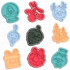 ggf164a42b33.gif 3D file Christmas elements cookie cutter set of 9・3D printable model to download, roxengames