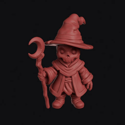 Skeleton Witch With Crescent Staff