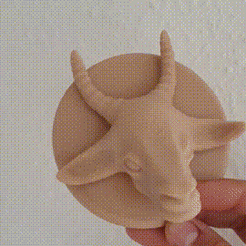 Wand-Gif.gif Archivo STL Cabeza de cabra con soporte para decorar las paredes・Modelo de impresión 3D para descargar, DerSchneegolder