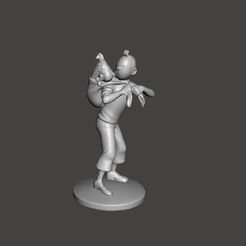 GIF.gif STL file figure of tintin with milu the time of the sun・3D print design to download