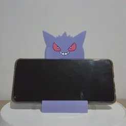 gif-1.gif STL file Gengar (Pokémon) cell phone holder・3D printing idea to download