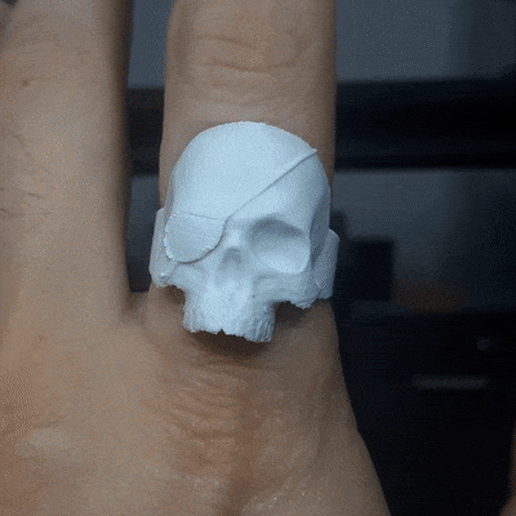 Skull Ring with Eyepatch 3D model