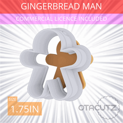 Gingerbread_Man~1.75in.gif STL file Gingerbread Man Cookie Cutter 1.75in / 4.4cm・Template to download and 3D print