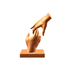 GIF.gif Fichier STL Sculpture de table "Mains aimantes・Objet pour impression 3D à télécharger