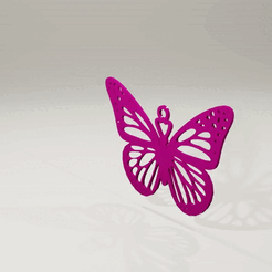 BUTTERFLY.gif STL file BUTTERFLY EARRING-KEYCHAIN・3D print design to download