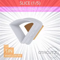 1-5_Of_Pie~1in.gif Slice (1∕5) of Pie Cookie Cutter 1in / 2.5cm
