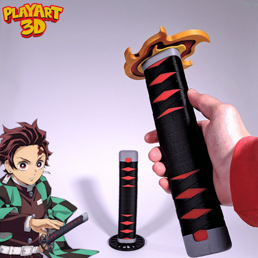 COLLAPSING KATANA - TANJIRO - DEMONSLAYER - (PRINT IN PLACE + ASSEMBLY VERSION)