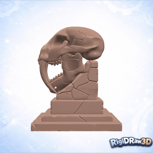 Saber Tooth Tiger Skull Sculpture – RDW3D-T20C1