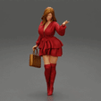 ezgif.com-gif-maker-6.gif Young woman wearing beautiful Fashion dress and holding handbag 3D Print Model