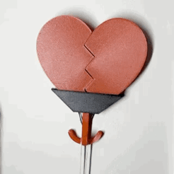359A61AC-583E-4576-BD21-1226D22545F2.gif Free STL file Broken Heart Entryway Hook, key holder for your home, Home is where the Heart is・3D printer design to download
