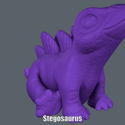 Stegosaurus.gif STL-Datei Stegosaurus (Einfacher Druck ohne Unterstützung)・Design zum Herunterladen und 3D-Drucken
