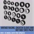 ezgif.com-gif-maker-42.gif Pack of vintage racing, cheater slicks and hot rod tires for scale autos and dioramas! Scalable models