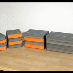 Animado.gif STL file ASSEMBLABLE DRAWER BLOCKS 4 LEVELS WIDE (KIT)・3D print object to download