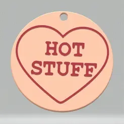 hot-stuff.gif Archivo STL Llavero - Love Heart Sweetie - Hot stuff・Plan imprimible en 3D para descargar