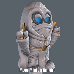 MoonMinion-Knight.gif Download STL file MoonMinion Knight (Easy print no support) • 3D printing design, Alsamen