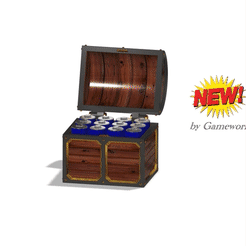 Gif_Video_treasure_AA.gif 3D file Treasure chest for AA batteries - printable without supports・3D print model to download