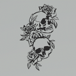 Unbenannt.gif STL file Skulls with Flowers・3D printing template to download, 3DFilePrinter