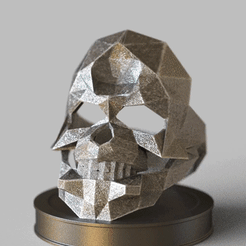 Polygon-Skull-Ring.gif STL file Polygon Stylize Skull Ring_ Jewelry Design.・3D printing template to download, adamchai