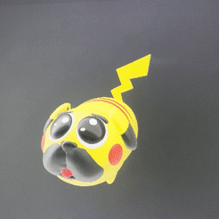 pugachu.gif Archivo STL ¡Pugachu! Pug como pikachu ;}・Design para impresora 3D para descargar, ragnarokjan
