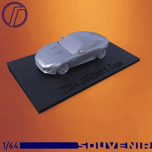 🚗 2014 JAGUAR F-Type 1/64 Souvenir・ STL File for ・Cults