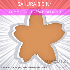Sakura_8.5in.gif STL file Sakura Cookie Cutter 8.5in / 21.6cm・Model to download and 3D print