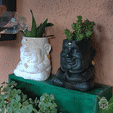 Buda_00.gif STL file Buddha, Flowerpot and Pencil Holder・3D printable model to download