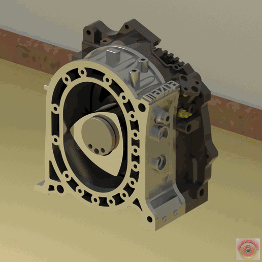🚗 MAZDA WANKEL SINGLE ROTOR - ROTARY ENGINE・ STL File for 3D