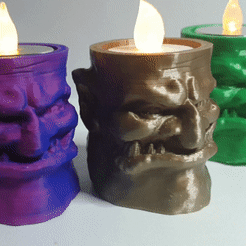 20220915_163300_1.gif STL file Ogre Can Koozie - Cursed Can Koozies- Tealight model added・3D print object to download