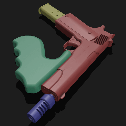 🔫 Lebman Colt 1911 Machine Pistol ( Prop-Gun ) 1/1 Scale・ STL File for ...