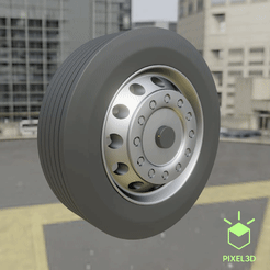 Truck03.gif Бесплатный STL файл Грузовое колесо 2 (переднее) (рассмотрено)・3D-печатная модель для загрузки, Pixel3D