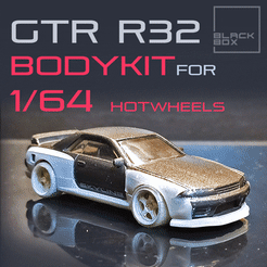 0.gif Download 3D file GTR R32 BODYKIT For Hotwheels 1/64 • 3D printing design, BlackBox