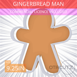 Gingerbread_Man~9.25in.gif STL file Gingerbread Man Cookie Cutter 9.25in / 23.5cm・3D printable design to download