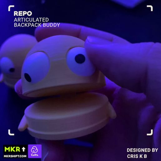 repo-video-post.mp4 R.E.P.O (Articulated eyes and mouth) Backpack buddy / keychain