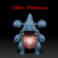 Gible.gif Gible Pokémon - 3D print model
