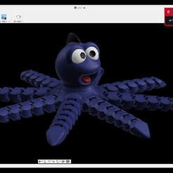 Autodesk-Fusion-360_2022.01.12-13.25_1.gif Descargar archivo STL Octo, el pequeño monstruo marino flexible. Octo, el pequeño monstruo marino flexible. • Diseño para imprimir en 3D, Holyrings