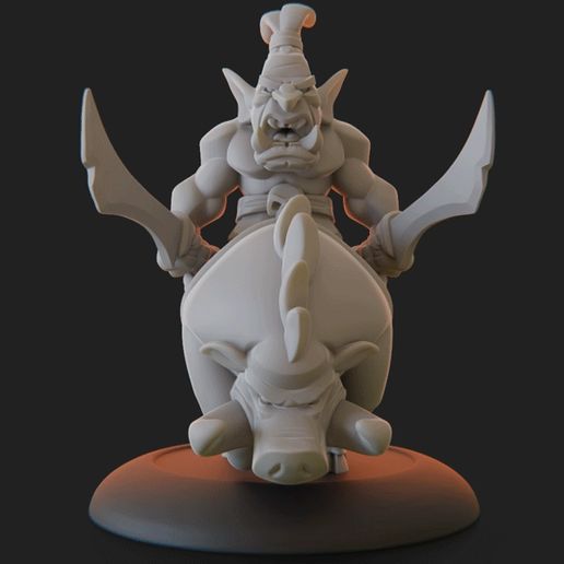 🐗 Orc Boar Rider・ STL File for 3D printing・Cults
