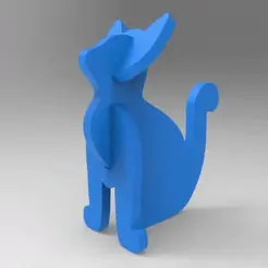 gato.gif Free STL file 3D PUZZLE - CAT - 3 PCS・3D printer design to download, Nic0_