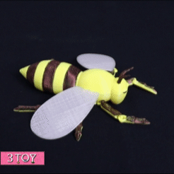 Honey-Bee.gif STL file FLEXI Honey Bee Print in Place・3D printing template to download, 3Toy