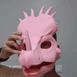 Movement.gif Styracosaurus wearable dino mask with movable jaw