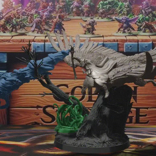 0001-0085.gif Druide auf Adler, der Ranken-Tornado wirft